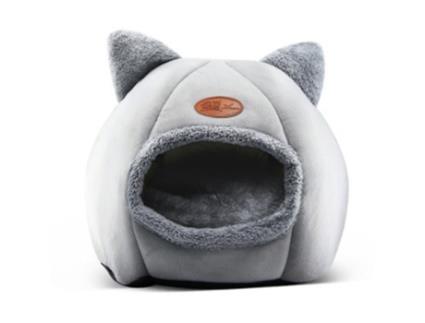 Cama para Gatos e Cães Macia e Aconchegante Cinza MEOIRUERY