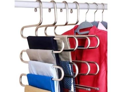 Organizador de armário em aço inoxidável para calças, jeans e lenços (conjunto com 3 peças). ZEAICOS