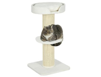 Arranhador para Gatos Aglomerado de Madeira Poliéster e Sisal Cor Beige 45X45X91 Cm PAWHUT