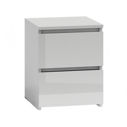 Top E Shop Mesa De Cabeceira/mesa De Cabeceira M2 Biel Polysk Frente 2 Gavetas