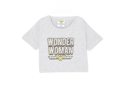 T-Shirt de Criança MULHER-MARAVILHA Algodão Cinzento (XS)