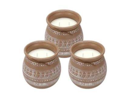 WELL HOME - Pacote de 3 velas aromáticas em recipiente de cimento