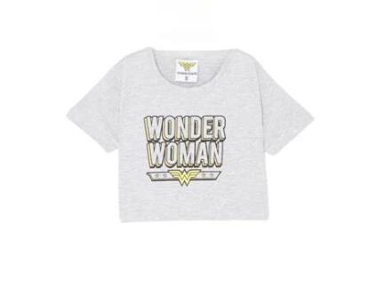 T-Shirt de Criança MULHER-MARAVILHA Algodão Cinzento (XS)