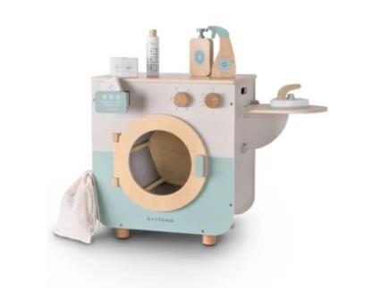 Máquina de lavar roupa de brinquedo em madeira ECOLAUNDRY com acessórios