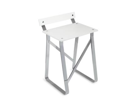 BELTRAN 1909 STOOL Banco cromado com encosto assento superfície sólida Manhattan BELTRAN
