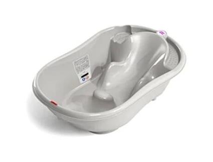OKBABY Onda Banheira para Banho de Recém-Nascidos de 0 a 12 Meses Design Ergonômico Cinza