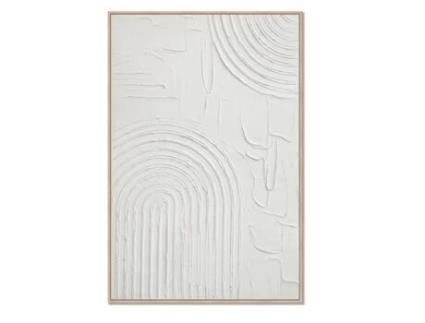 Quadro Texturizado em Relevo - Costa - 60x90cm - Quadros com Moldura Cor de Madeira Incluída DEKOARTE