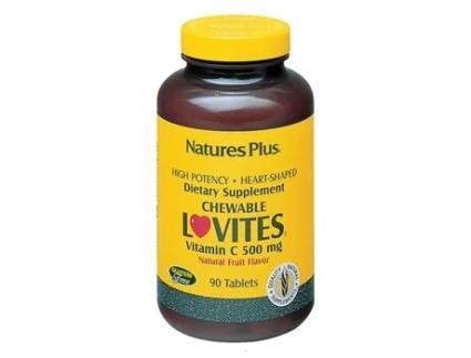 Suplemento de vitamina C Lovites 500 mg - 90 comprimidos mastigáveis NATURESPLUS