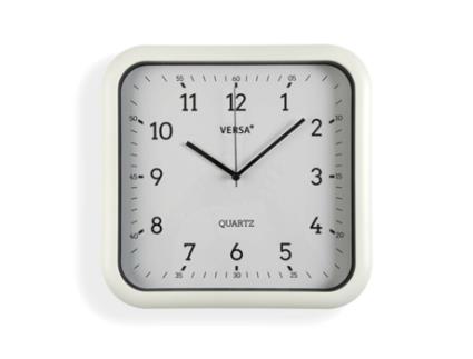 Relógio de Parede VERSA Branco Plástico Quartzo 3,5 X 28,5 X 29,5 Cm
