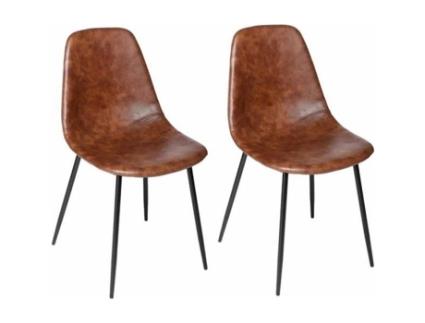 Cadeiras de Metal Marrom Vladi PARIS PRIX Conjunto de 4 Contemporâneas Interior