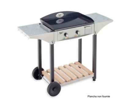 Carrinho de Aço Inoxidável e Madeira para Plancha 600 Chps600 ROLLER GRILL