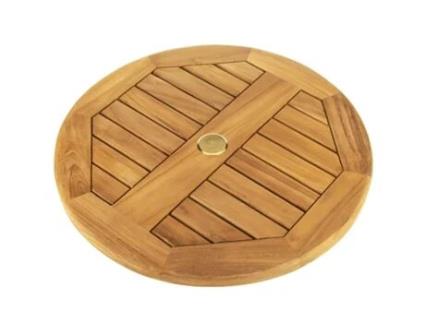 PRIMEMATIK Base Giratória 60Cm para Mesa de Jardim Ao Ar Livre. Plataforma de Rotação em Madeira de Teca