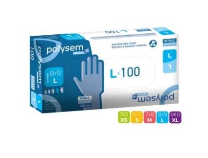 Luva de Exame em Nitrilo Sem Pó Não Esterilizada Manga 240 Mm Tamanho M DIDACTIC