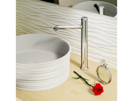Misturador de lavatório alto cromado de design moderno Riviera