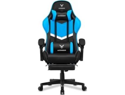 LUCKRACER Cadeira Gaming com apoio para os pés, Cadeira de Escritório Ergonômica com almofada lombar ajustável e travesseiro Azul
