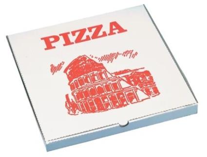 Caixa Quadrada para Pizza STARPAK 330 X 330 X 30 Mm Branco/Vermelho