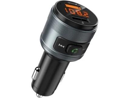 Kit Mãos Livres Bluetooth para Carro com Carregamento Rápido Usb Duplo Qc3.0 Chamadas Mãos Livres Reprodução de Música