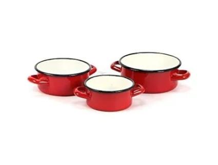 Panela Esmaltada KAUFGUT Machx 14/12/16 Branco Vermelho Todas As Fontes de Calor Exceto Indução
