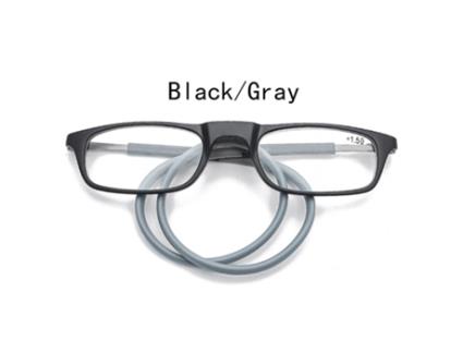Óculos de Leitura AIDUOL Tr de absorção magnética Óculos de Leitura AIDUOL funky, preto cinza (Ampliação 2,0)