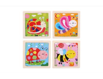 Fericie Insect Series Puzzle De Madeira Felicidade 4 Peças Colorido Total 36 Peças