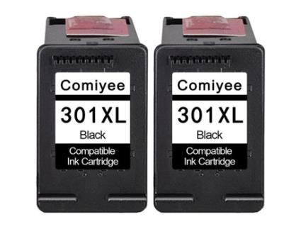 2 Cartuchos de Tinta Preta Compatíveis com Hp 301 Xl 301Xl Compatível com Envy 4500 4507 5530 Deskjet 2054A 2540 2050 1510 3055A 1050 COMIYEE