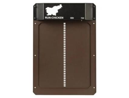 Porta T50 Da RUN-CHICKEN Castanha: Sistema Automático de Abertura de Portas de Galinheiros com Temporizador