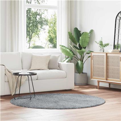 vidaXL Tapete shaggy de pelo alto 160x160 cm cinzento prateado