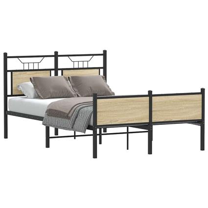 vidaXL Estrutura cama s/ colchão derivados de madeira carvalho sonoma