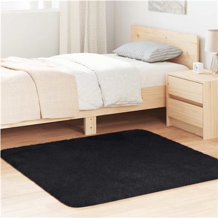 vidaXL Tapete shaggy de pelo alto 120x120 cm poliéster preto