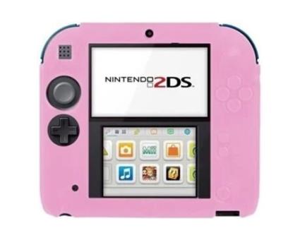 Capa Ultrafina de Silicone Rosa para Nintendo 2Ds