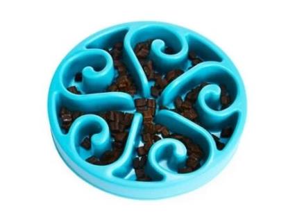 Tigela Antiderrapante em Formato de Flor para Animais de Estimação Promove Alimentação Saudável e Digestão Lenta Azul YOLISTAR