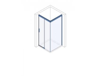 Porta de Correr KORALLE S600Plus com Divisória na Unidade Fixa Dstdf2 160 R Divisória Direita 1600Mm Cabines de Duche: Perfil/Painel: Prata/Fumo