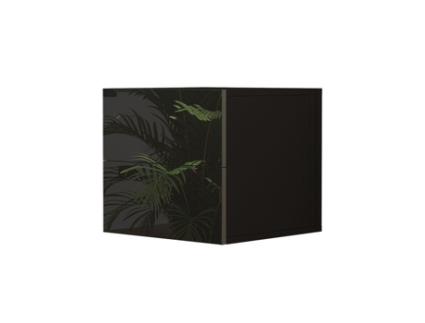 Mesa de cabeceira Oskar Store Sofie, preto alto brilho, 49,6 x 51,2 cm