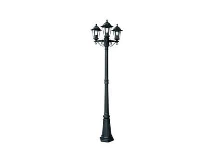 Candeeiro de rua preto 2,17 M 3 cabeças LUXFORM