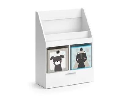 Estante infantil Vicco Luigi, Branca, 72 x 96,2 cm com gaveta e 2 caixas dobráveis opt.3