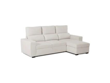 Sofá-Cama Chaise Longue BUDWING Harper Bege - 4 Lugares - 248,5x156x103 cm