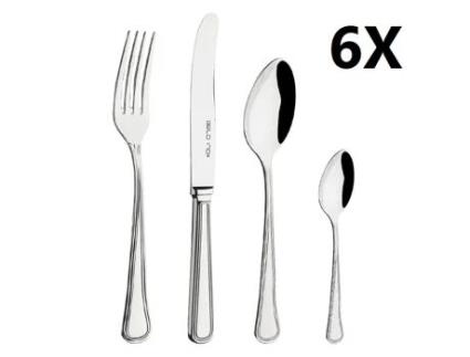 Set 24 Talheres CROMA (6 Facas Mesa, 6 Garfos Mesa, 6 Colheres Mesa, 6 Colheres de Chá) BELO INOX