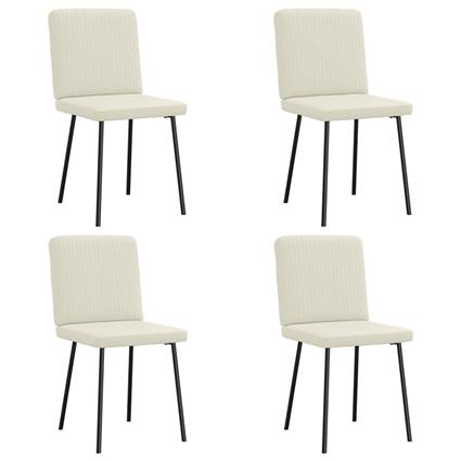 vidaXL Cadeiras de jantar 4 pcs veludo cor creme
