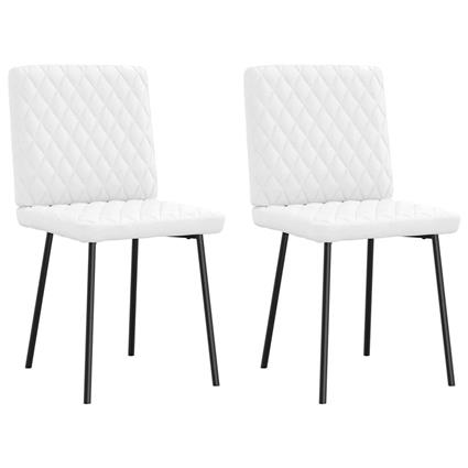 vidaXL Cadeiras de jantar 2 pcs couro artificial branco