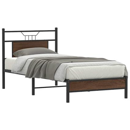 vidaXL Estrutura cama s/ colchão derivados madeira carvalho castanho