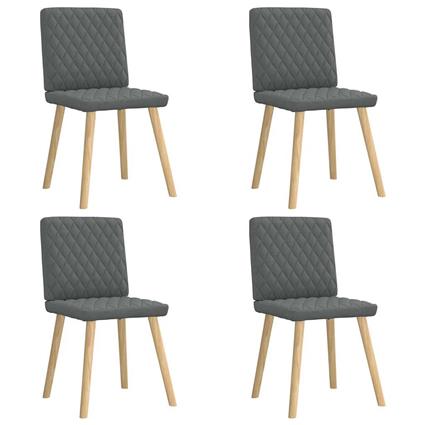 vidaXL Cadeiras de jantar 4 pcs tecido cinzento-escuro
