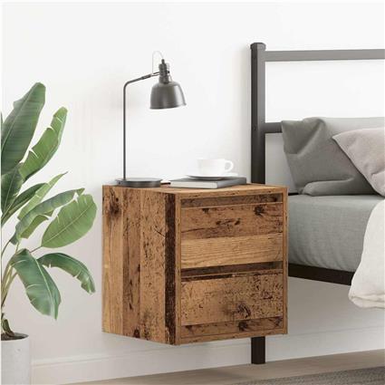 vidaXL Mesa de cabeceira de parede 38x34x40 cm cor madeira velha