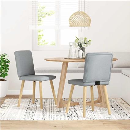 vidaXL Cadeiras de jantar 2 pcs tecido cinzento-claro