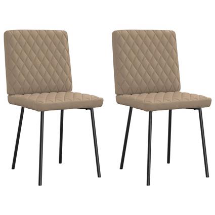 vidaXL Cadeiras de jantar 2 pcs couro artificial cappuccino