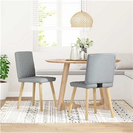 vidaXL Cadeiras de jantar 2 pcs tecido cinzento-claro