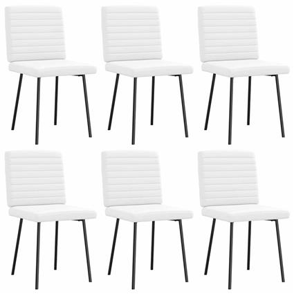 vidaXL Cadeiras de jantar 6 pcs couro artificial branco