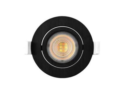 Pacote de 100 spots LED embutidos 3em1 redondos pretos 7W IP20