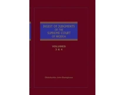 Livro Digest of Judgments of the Supreme Court of Nigeria de Olatokunbo John Bamgbose (Inglês)