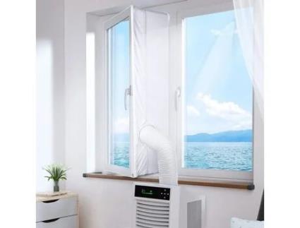 Vedação de Janela para Ar Condicionado Móvel - IRHODESY - 400CM - Impermeável - Reutilizável - Branco