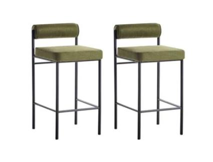 Conjunto de 2 cadeiras de bar BELIANI Amaya de Poliéster Verde 42x42x82